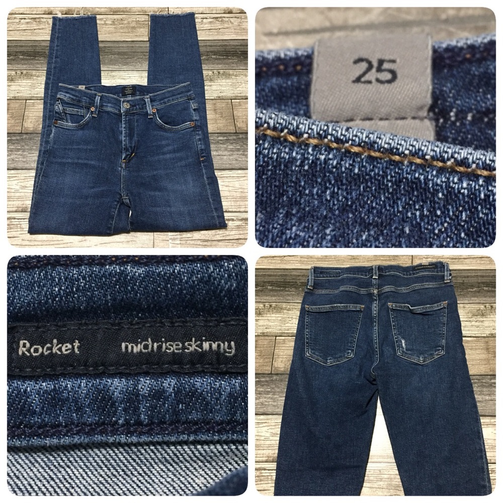 Citizens Of Humanity Rocket Mid Rise Skinny Jeans Women’s 25 (Inseam 25) Raw Hem